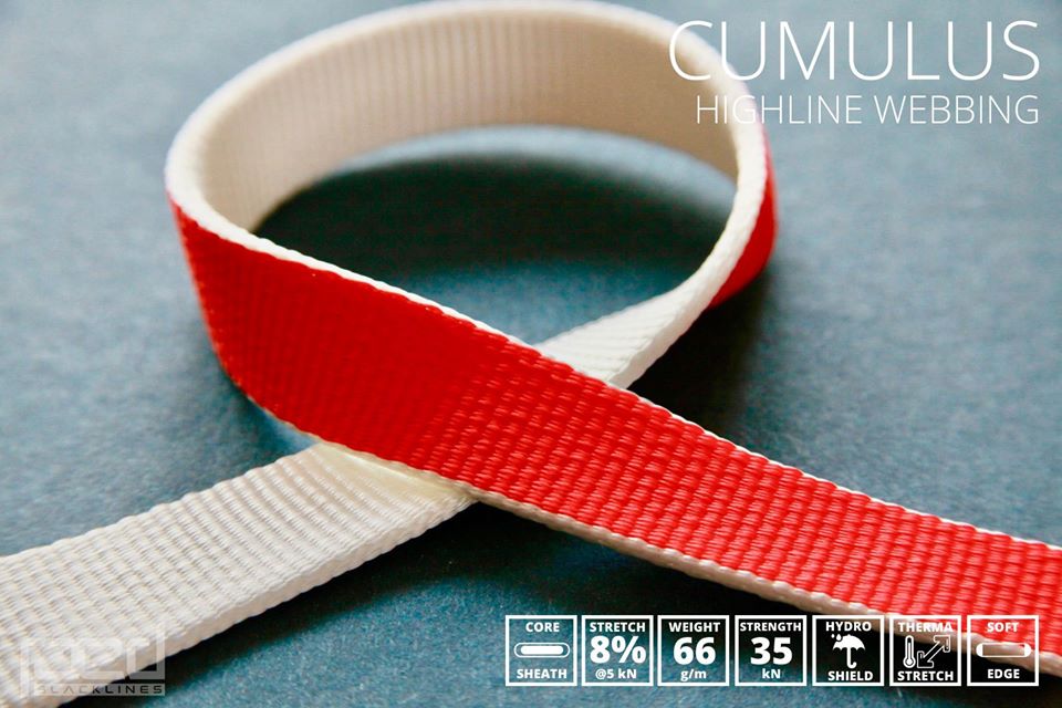 New Nylon Highline Webbing: CUMULUS