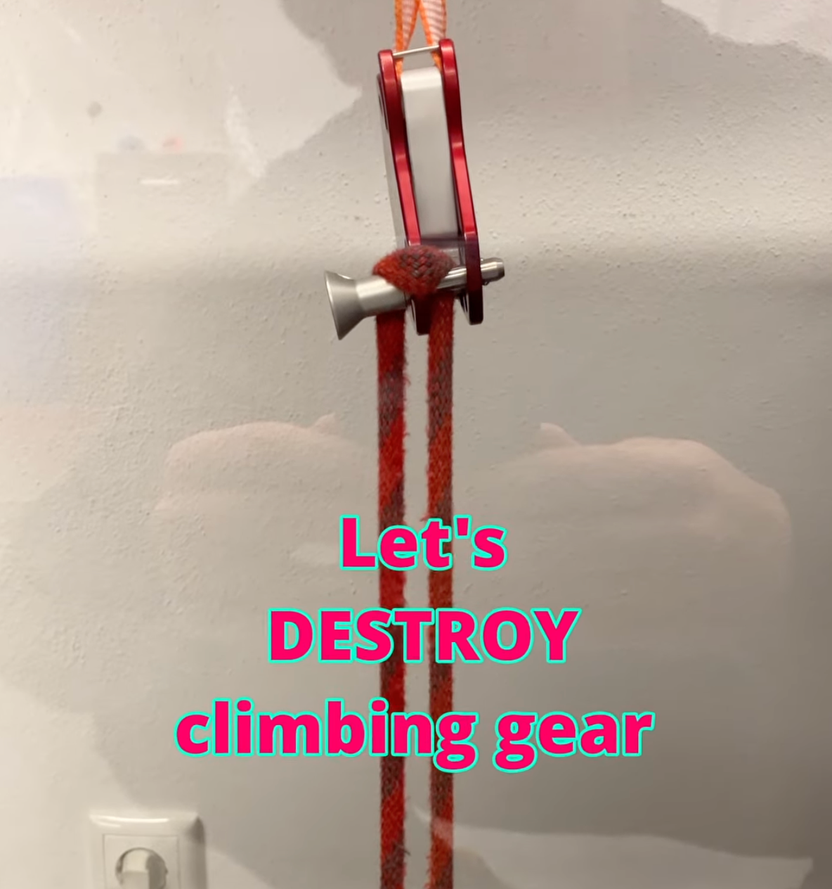 Destroying climbing gear for safety research