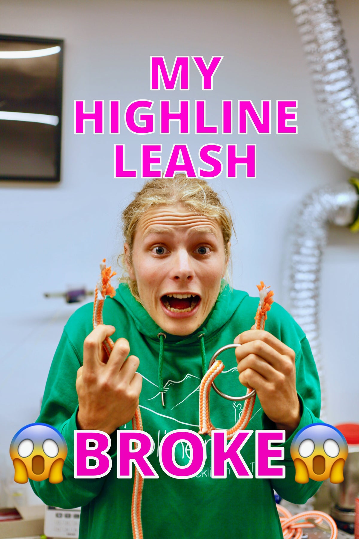 Sascha's highline leash broke