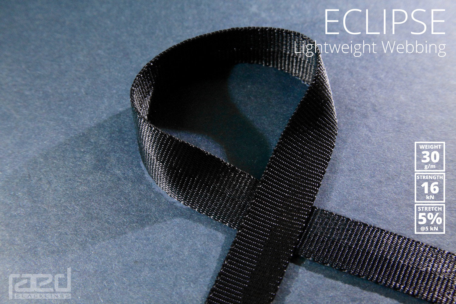 Powerite Webbing Eclipse - Lightweight Polyester Webbing - raed slacklines