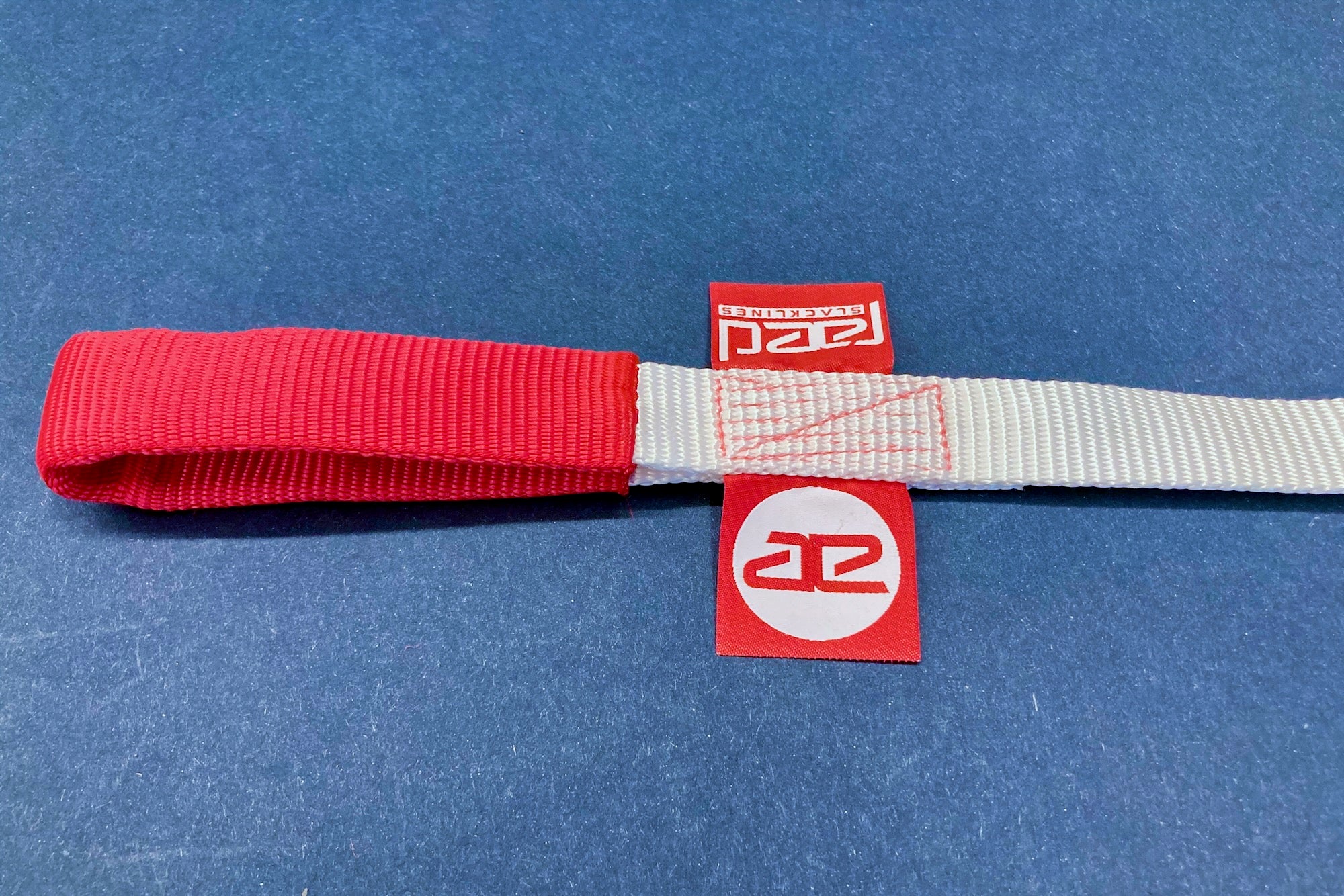 Sewn loop in slackline webbing